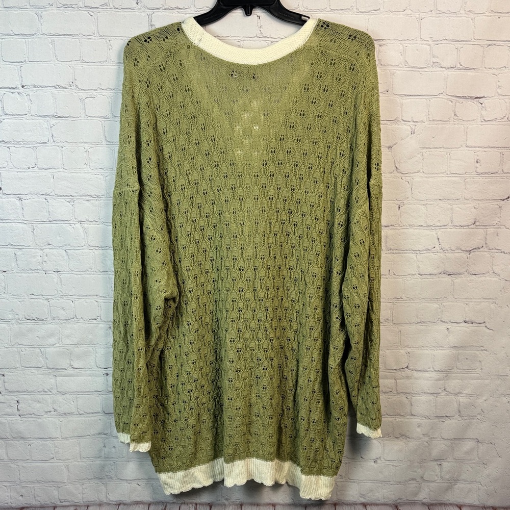 BloomChic Light Green Pointelle Cardigan Plus Size 6X 30 - Picture 7 of 7